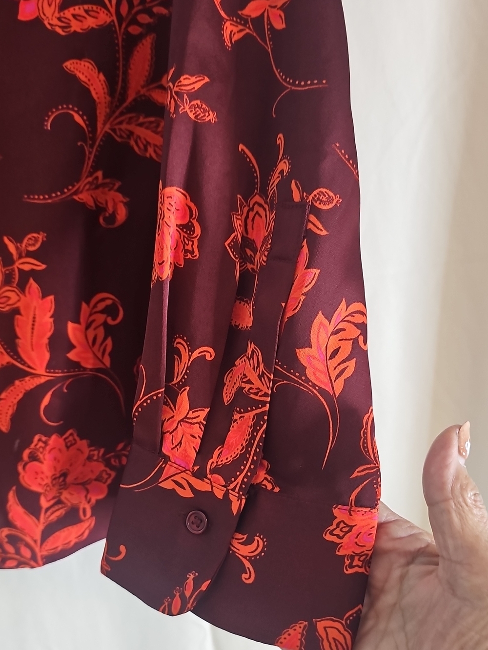 Rafaella Red Floral Button-Down Blouse - Picture 4 of 8